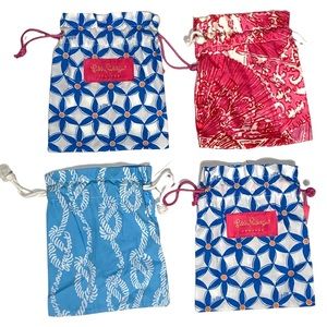 Lilly Pulitzer Jewelry Bags with Drawstring Closure 6” x 7”